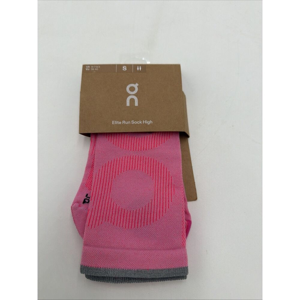On Small 7-8.5   Run Sock High 1Pair, Raspberry/Pink